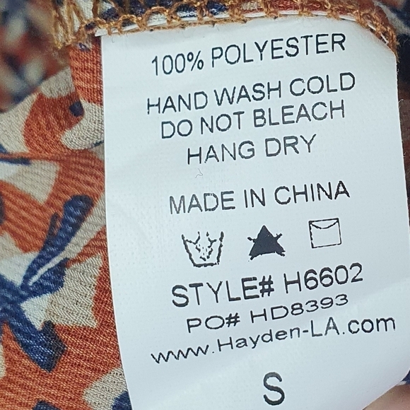 Hayden Los Angeles Maxi Dress Navy/Orange/Cream Pattern Size S - Picture 8 of 15